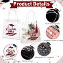 Sweetude 24 Pack 2026 Graduation Clear Gift Bags with Tassel Bulk, Congrats Grad Reusable PVC Treat Bags with Handles for Graduation Party Favors, High School College, 7.9 x 7.9 x 3.5 in (Burgundy)