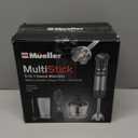 Mueller Multistick 5-in-1 Immersion Blender Handheld,12 Speed Hand Mixer-Turbo Boost,Heaviest Duty Copper Motor,Titanium reinforced Blades Hand Blender,Milk Frother Wand,Whisk,Beaker,Chopper,Grey (Gray)
