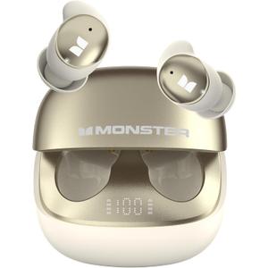 Monster Sleep Ear200, Wireless in-Ear Headphones, Bluetooth 6.0 Sleep Headphones, with ANC Active Noise Cancellation Designed for Side Sleepers, 30 Hours of bass Stereo Sound.