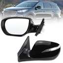 Lqito Left Driver Side Mirror Compatible With 2013 2014 2015 2016 2017 2018 Hyundai Santa Fe Sport With Manual Folding Power Glass Heated With Turn Signals Black Replace#HY1320201(6 Pins)