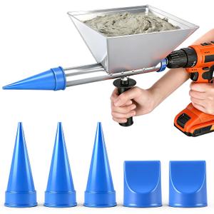 Electric Mortar Caulking Gun, Portable Cement Grouting Machine, Reusable Mortar Pointing Gun with 5 Nozzles for Walls, Bricks, Floors (Not Include Electric Drill)