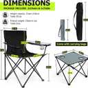 Joyfair Camping Lawn Chairs & Table Set, Large Beach Chairs for Outside, 18.5 inches x 33.5 inches x 35.2 inches