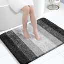 OLANLY Bathroom Rugs Mat 40x32, Extra Soft Absorbent Microfiber Bath Rugs, Rubber Backing, Quick Dry, Machine Washable Bath Mats for Bathroom Floor, Tub and Shower, Home Decor Accessories, Black