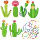 Leitee 6 Sets Cactus Yard Sign Plant for Fiesta Game Cactus Ring Toss Game Outdoor Cinco De Mayo and Fiesta Party Decor Garden Stake Decorative Insert Lawn