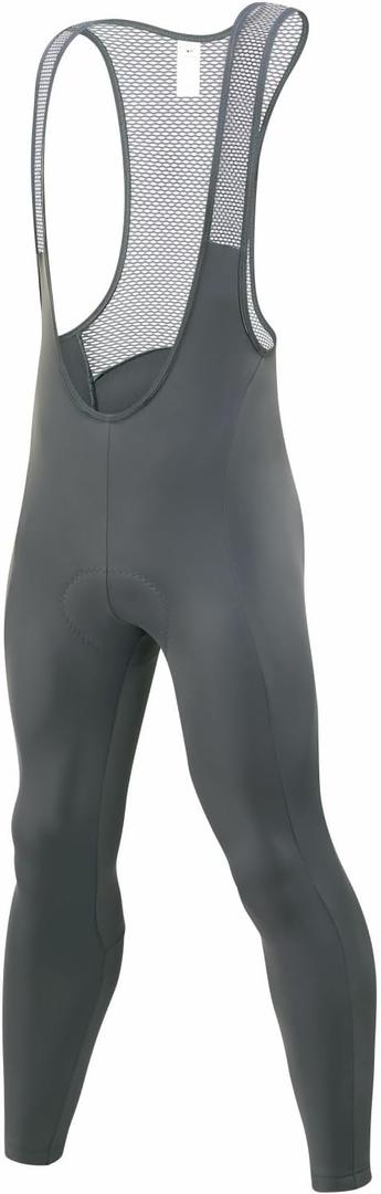 Przewalski Men's Cycling Bib Pants 4D Padded Bike Thermal Biking Tights Leggings Riding Bicycle Bib Tights (Grey), Medium