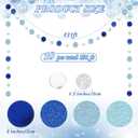 Outus 10 Pieces Silver Round Dots Garland Graduation Party Hanging Decor Each Length 13.1ft Glitter Paper Dot Streamers for Birthday Wedding Classroom Supplies (Blue)