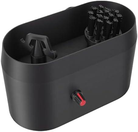 OVAQUIXI Coffee Portafilter Clearing Box, Integrated Deep Clearing Brush and Coffee Ground Puck Scraper with Collector Box