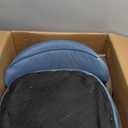 Kitchen Dining Chairs Set of 2 Modern Soft Linen Farmhouse Dining Room Chair with Metal Legs, Blue/Walnut