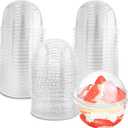Jnnzzggu 50 Pack 9 oz Clear Plastic Dessert Cups with Dome Lids,No Hole Disposable Snack Bowls for Pudding,Parfait,Fruits,Ice Cream,Cake