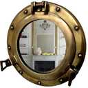 Antique Brass Porthole Mirror Aluminum Porthole 15" Wall Hanging Nautical Home Decor
