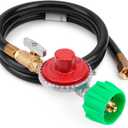 Stanbroil 48 Inch 10 PSI High Pressure Propane Adjustable Regulator Valve Hose Assembly - QCC1 x 3/8" Flare Swivel Fitting