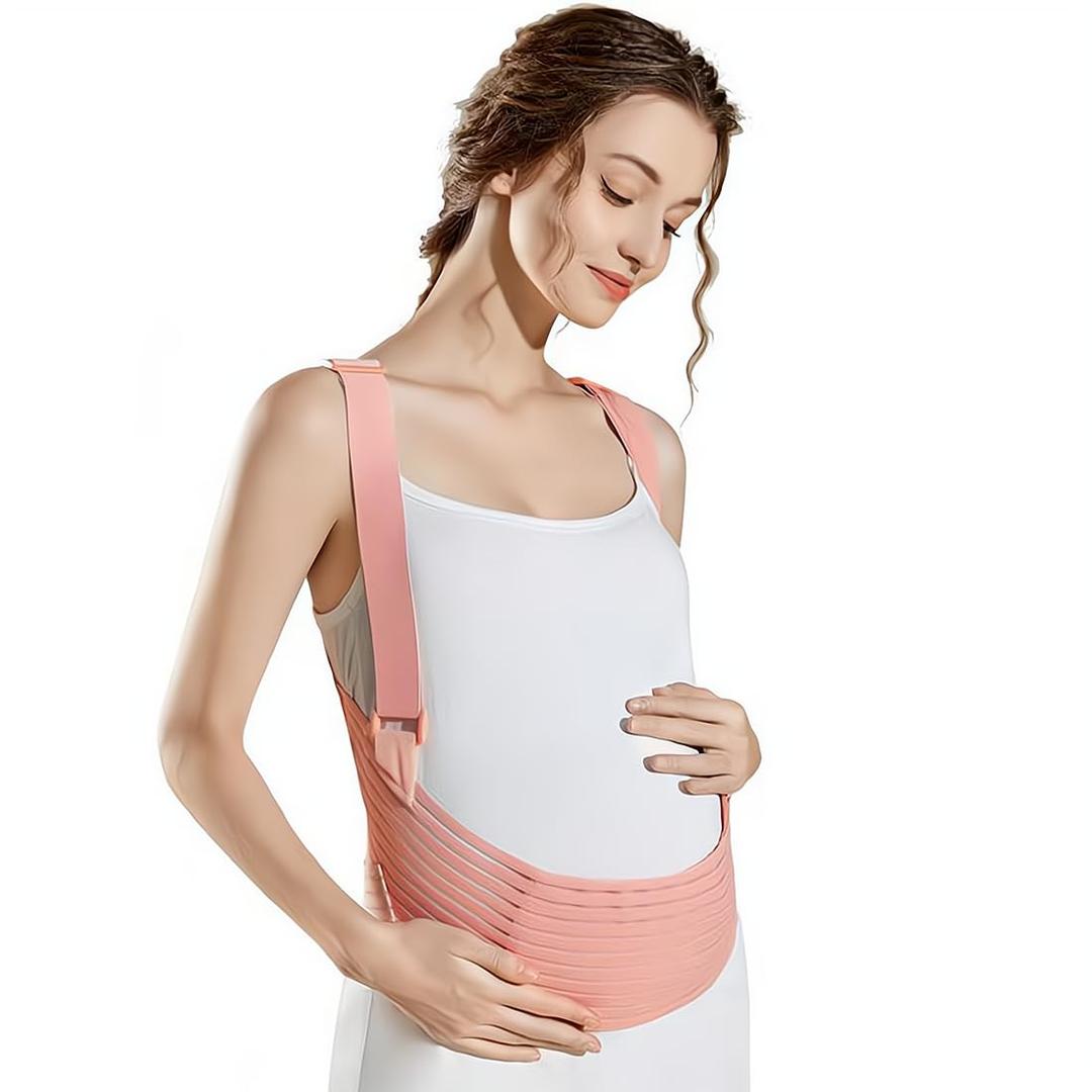 Belly Bands For Pregnant Women,Pregnancy Belly Support Band,Maternity Belt with Back Support (Medium) (Pink)