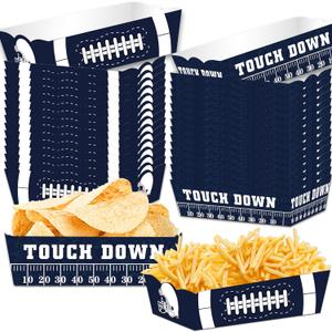 QICI 40 pcs Football Paper Food Tray Disposable Football Snack Bowls Football Themed Birthday Party Supplies