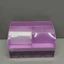 COMFYROOM Desk Organizer with 6 Compartments and 2 Drawers, Plastic Makeup Organizer, Pen Holder for Desktop Storage, Desk Organization for School, Home, Office Supplies (Purple)