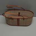 1 Set Woven Baskets for Gifts Empty Large Bamboo Gift Baskets with Handle Cellophane Wrap Bag and Pull Flower Ribbon Sturdy Foldable Gift Packages for Birthday Wedding Favor Wrapping