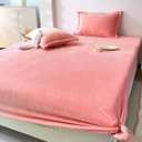 MorroMorn Fleece Sheets Queen Size Ultra Soft, Fuzzy Plush Flannel Sheet Set 3 Piece - All Season Bedding Set with 20" Deep Pocket Fitted & 2 Pillowcases, Luxury Velvet Warm Cozy (Pink)