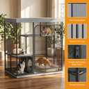 Outdoor Catio Cat Enclosure, Large Cat Cage with 3 Tiers Perches