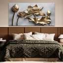 Large Canvas Wall Art Decor For Living Room Floral Wall Artwork 29" X 58"