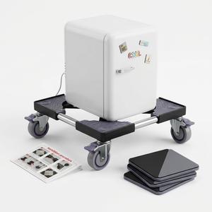 Adjustable Mini Fridge Stand with Caster Wheels – Heavy-Duty Mobile Base Dolly for Compact Refrigerators, Washing Machines, & Dryers, 2PK, Maximum Weight Capacity: Typically supports 300 lbs to 500 lbs