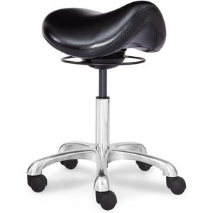 Saddle Stool Swivel Height Adjustable with Wheels Wobble Rolling Stool for Medical Massage Salon Kitchen Spa Drafting Lab Clinic Dentist, Ergonomic Hydraulic Seat Chair Office Stool (18.36 inches)