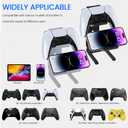 ASIEIT 2Packs Controller Holder, 2 Tier Universal Aluminum Display Stand for Desk Game Enthusiasts Gift Stand Compatible with Series XS, Elite 2, PS5, PS3, Switch Pro and Almost All Controller (Black & Silver)