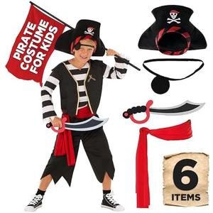 Morph Pirate Costume For Kids - Boys Pirate Outfit - Fun Dress Up Costume For Halloween, Parties, Role Play