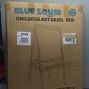 Blue Squid Art Easel for Kids with Paper Roll x 3, Includes 100+ Accessories, Double Sided Adjustable Wooden Painting Easel with Magnetic Chalk Board, White Board for Toddlers Ages 3,4,5,6,7,8,9,10,12