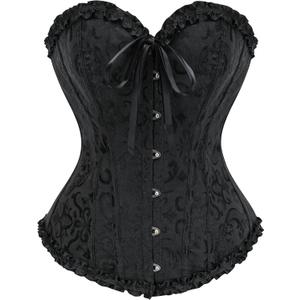 SZIVYSHI Corset Tops for Women, Bustier Shapewear Lingerie, Lace Waist Push Up Bodysuit (Medium, Black)