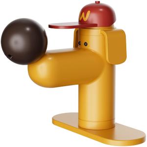 Puppy Bathroom Sink Faucet Yellow, VANFOXLE Single Hole Bathroom Faucet with Flexible Hoses, Single Handle Faucet for Bathroom Sink, Vanity, RV, Kids Room, Suitable for 1 Hole or 3 Hole