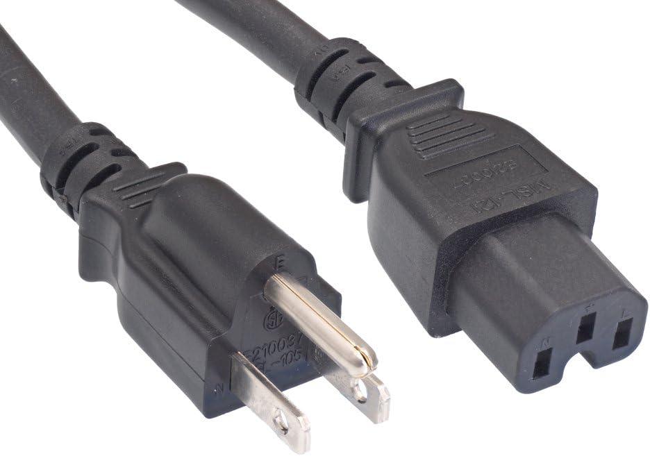 Cablelera North American Power Cord, NEMA 5-15P to IEC320 C15, 3', 14 AWG, 15A, 250V (ZWACPEAD-03)