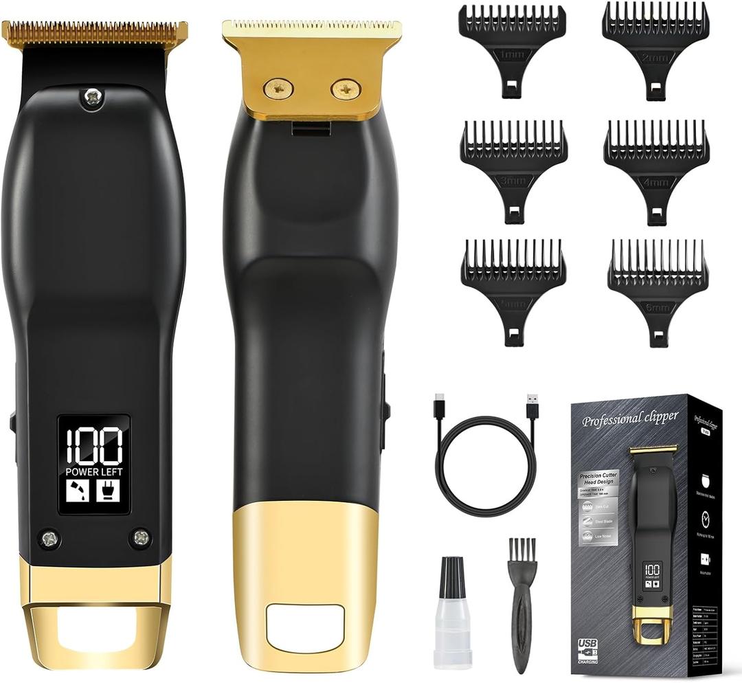 Beard Trimmer for Men - Rechargeable Men's Hair Clippers & Razor, Cordless Hair Trimmer & Shaver for Face, Neck, Groin & Manscaping, Ideal Gift for Men, Black