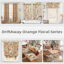 DriftAway Orange Harvest Linen Valances for Windows Light Filtering Floral Kitchen Valance Autumn Fall Printed Vintage Privacy Topper 3 inch Rod Pocket 52 Inch by 18 Inch Orange Coral Gold