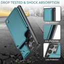 Vinich for Samsung Galaxy S25 Ultra Wallet Case with Card Holder, RFID Blocking Credit Slots Kickstand Shockproof Phone Cover Fit for Galaxy S25 Ultra 6.9" Bluish Green