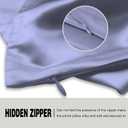 Natural Mulberry Silk Pillowcase for Hair and Skin Standard Size 20"X 26" with Hidden Zipper Soft Breathable Smooth Cooling Pillow Covers for Sleeping(Grayish Blue,1Pcs)