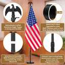 8 FT Indoor Flag Pole and Stand, Heavy Duty Indoor Flag Pole Kit with Weighted & Thickened Base, Eagle Topper, 3x5 FT American Flag, Adjustable Presidential Indoor Flagpole for Office School City Hall