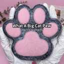 Cat Paw Squishy Big Fufu Squishies Giant Cat Paw Toy 5.5 Inch Large Paw Print Squishy Squeeze Toys Tangcii Pinch Family Silicone Stress Relief Cute Soft Sticky Toy for Adults Kids (Black+pink)