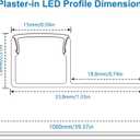 inShareplus Plaster-in LED Channel, 3.3ft/1M 6Pack LED Aluminium Channel with Milky Diffuser, Trimless Recessed Single-Sided Aluminum Profile LED Strip Diffuser for Under Cabinet and Corners of Wall