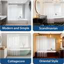 Clear Silk Pattern Shower Curtain, Lightweight & Easy Installation with Plastic Hooks, Eco-Friendly Material, 70.9x70.9 Inch Transparent White(Pack of 1)