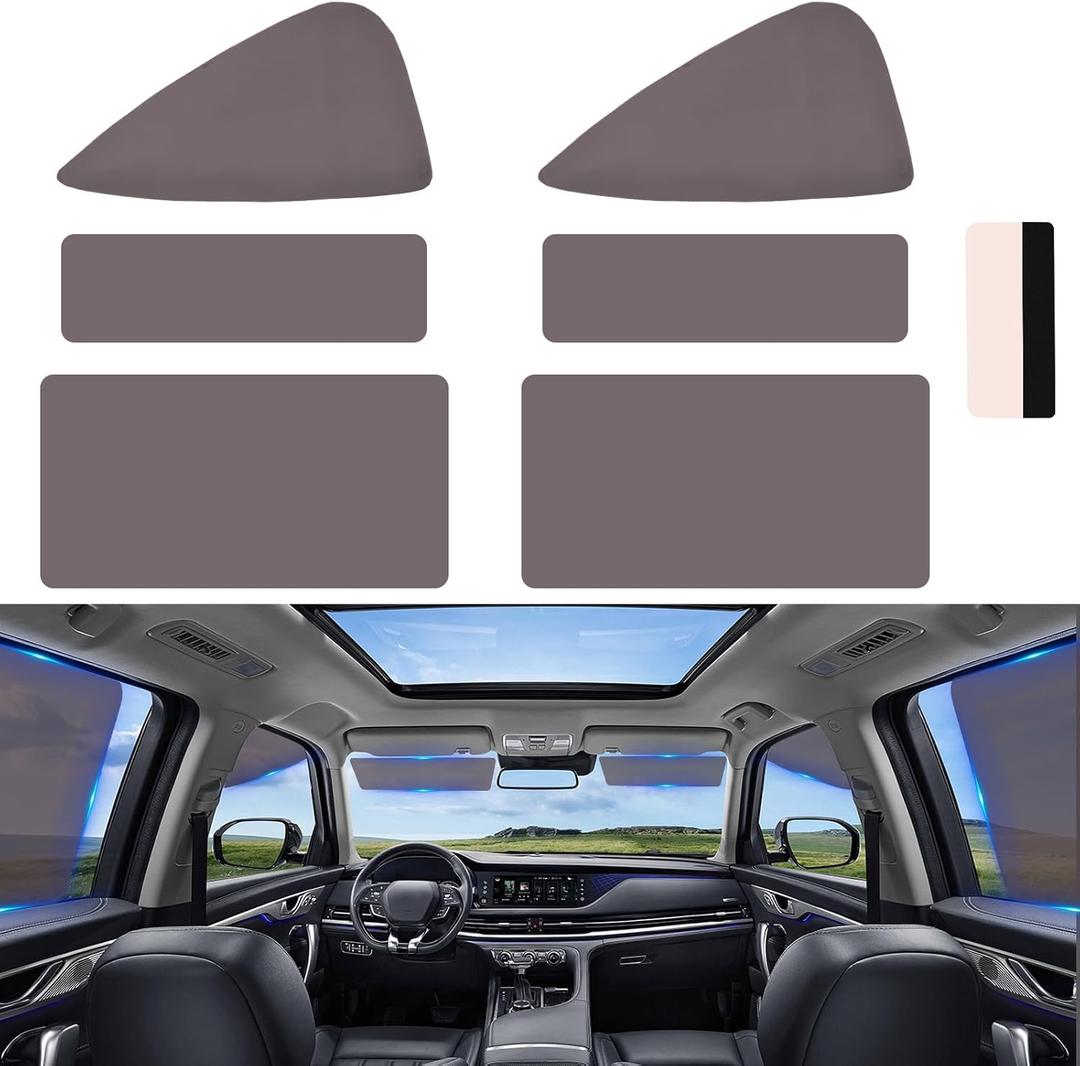 XCBYT Static Cling Car Window Shades 6PCS - Sun Blocker for Car Windows Baby - Reusable Side Window Sun Shade for Drivers - Removable Window Tint for Cars, Trucks, RVs