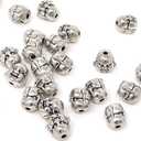 RUBYCA Buddha Metal Loose Beads Antique Tibetan Style Spacer Charm for Jewelry Making Bracelet Necklace DIY Crafts (20PCS, Silver Color)