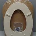 Mayfair Padded Toilet Seat, Cushioned Soft Vinyl over Wood Core Seat, Secure Hinges, Easy Clean, Made in USA, Elongated, Bone