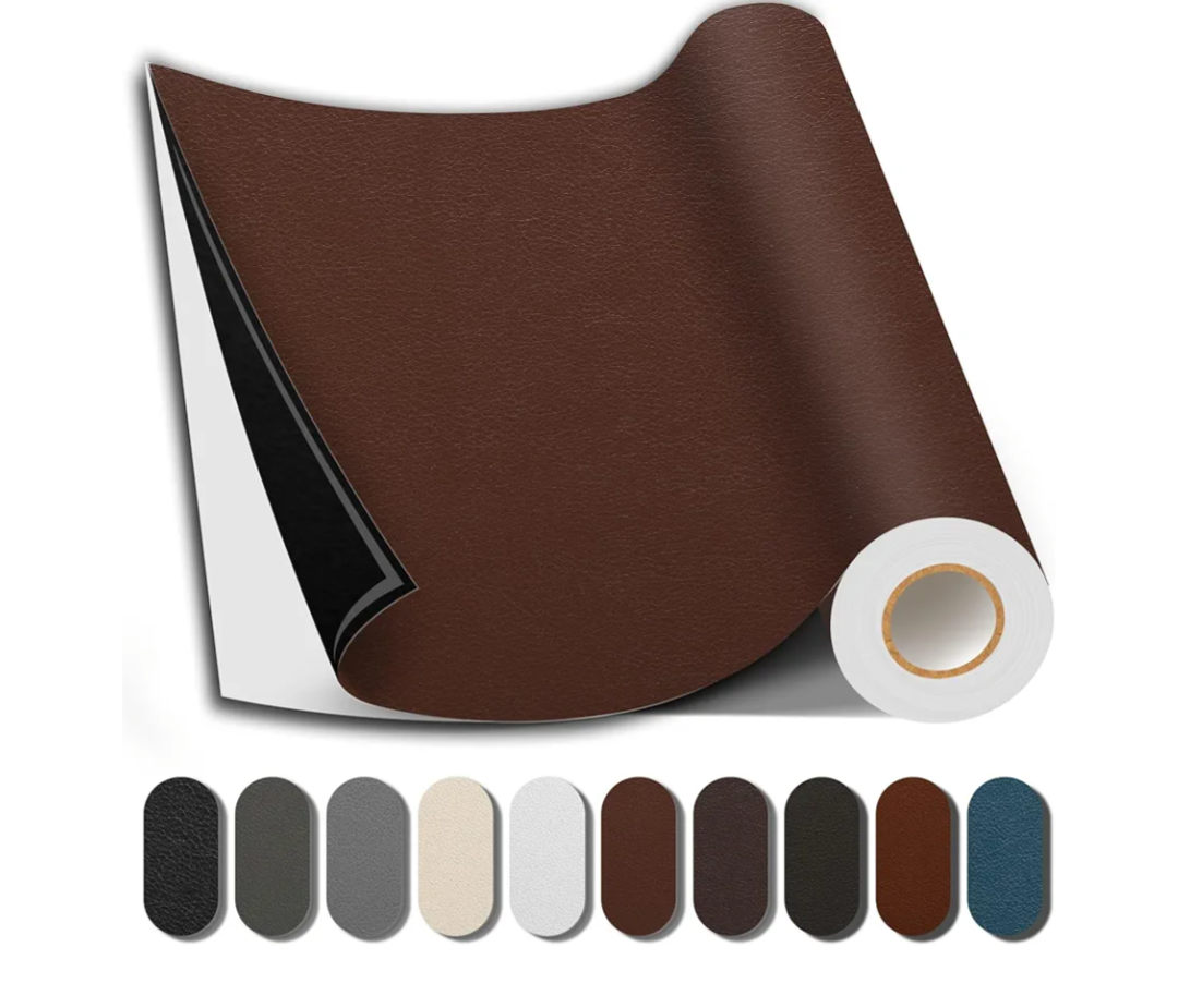 Leather Repair Patch, 35X79 Inch Repair Patch Self Adhesive Waterproof, DIY Large Vinyl Patches for Couches, Furniture, Kitchen Cabinets, Wall （Brown, 35X79 Inch）