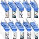 Flutesan 50 Pack Clear Waterproof Phone Pouch Universal Waterproof Phone Case Waterproof Pouch Dry Bag with Lanyard for Water Games Protect (Transparent and Dark Blue)