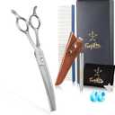 High-end Professional Dog Grooming Curved Thinning Scissors Teeth Blending Shears Pet Texturizing Thinner Blender Shears 7 Inch Extremely Very Sharp Made Of Stainless Steel Alloy For Dog Cat Groomer