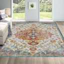 Area Rugs 9x12 Living Room Boho Rug Orange/Beige/Teal