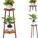 Plant Stand Indoor Tall,2 Tier Convertible Wooden Flower Stand,Planter Stand,Multi-purpose Plant Shelf Indoor for Living Room Balcony Garden Patio Office,Walnut