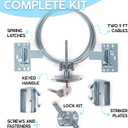 Garage Door Lock Kit, Complete Set with Spring Latch and Keyed Handle, Home Improvement Door Lock