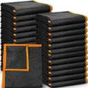 Simpli-Magic Heavy Duty Padded Moving Blankets (12 Pack),Black/Orange