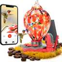 Smart Glass Hummingbird Feeder with Camera Solar Powered 2K- AI Identify & Water Detection, Instant Notification, Leakproof & Ant Moat TT Nature