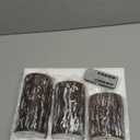 Eywamage Brown Pine Bark Flameless Pillar Candles with Remote, Farmhouse Battery Operated LED Wood Candles Set of 3